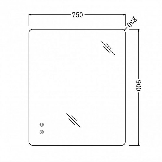900x750mm Rectangle LED Mirror with Motion Sensor Demister Backlit Touch Switch 3 Colours Lighting Frameless