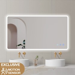 1200x750mm Rectangle LED Mirror with Motion Sensor Auto On Demister Touch Sensor Switch 1200x750mm Rectangle LED Mirror with Motion Sensor Auto On Demister Touch Sensor Switch