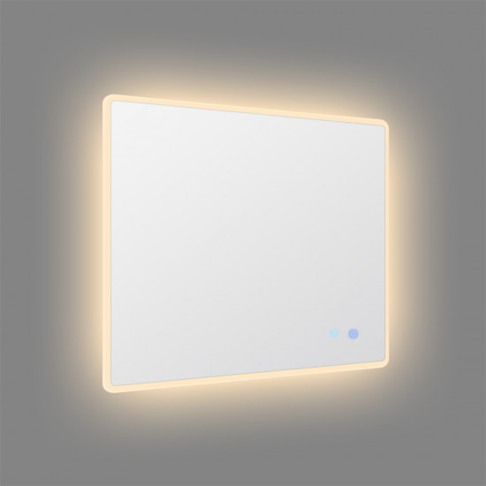 1200x900mm Rectangle LED Mirror with Motion Sensor Auto On Demister Touch Sensor Switch 3 Colours Lighting on Rim Frameless PC Lampshade