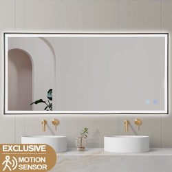 1500x750x40mm Rectangle LED Mirror with Motion Sensor Auto On Demister Touch Sensor Switch Wall Mounted 1500x750x40mm Rectangle LED Mirror with Motion Sensor Auto On Demister Touch Sensor Switch Wall Mounted