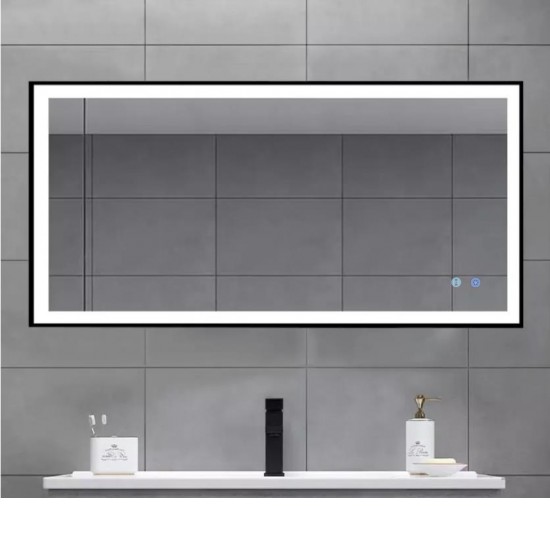 1500x750x40mm Rectangle LED Mirror with Demister Touch Sensor Switch Wall Mounted Vertical or Horizontal