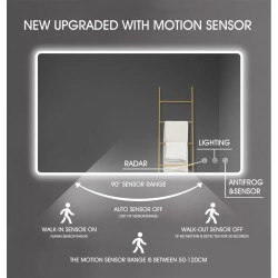 1500x750mm Rectangle LED Mirror with Motion Sensor And Demister Touch Switch 3 Colours Lighting 1500x750mm Rectangle LED Mirror with Motion Sensor And Demister Touch Switch 3 Colours Lighting