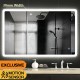 1500x750mm Rectangle LED Mirror with Motion Sensor Auto On Demister Touch Switch 3 Colours Lighting