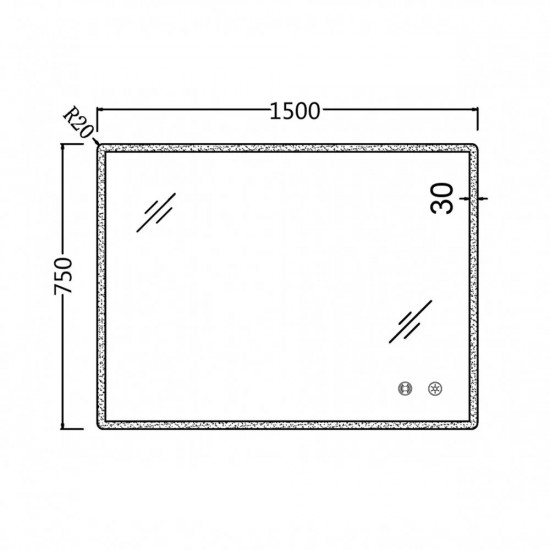 1500x750mm Rectangle LED Mirror with Motion Sensor Auto On Demister Touch Switch 3 Colours Lighting