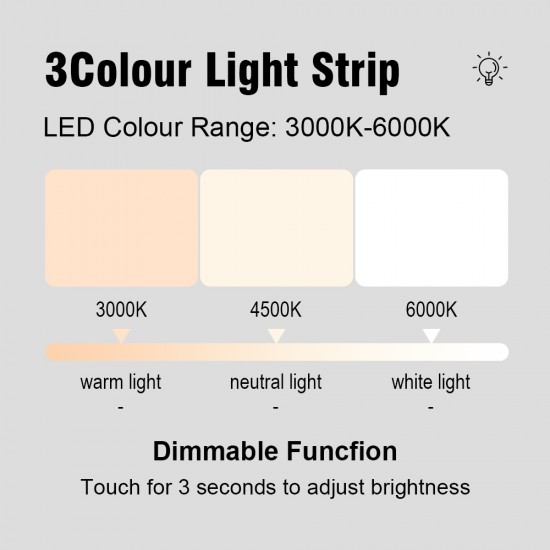 1500x750mm Rectangle LED Mirror with Motion Sensor Auto On Demister Touch Switch 3 Colours Lighting