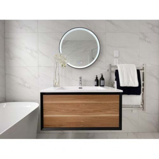 600x600x40mm Round Bathroom LED Mirror With Motion Sensor Auto On Demister Touch Sensor Switch Wall Mounted