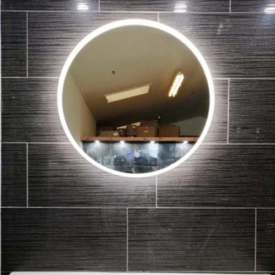 900mm Round LED Wall Mirror with Motion Sensor Auto On Demister Touch Switch 3 Colours Lighting on 20mm Rim