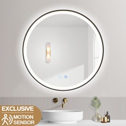 700x700x40mm Round Bathroom LED Mirror with Motion Sensor Auto On Demister Touch Sensor Switch Wall Mounted 700x700x40mm Round Bathroom LED Mirror with Motion Sensor Auto On Demister Touch Sensor Switch Wall Mounted