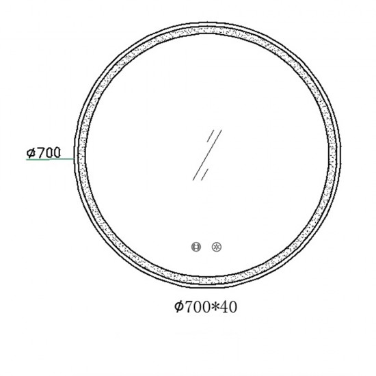 700x700x40mm Round Bathroom LED Mirror with Motion Sensor Auto On Demister Touch Sensor Switch Wall Mounted