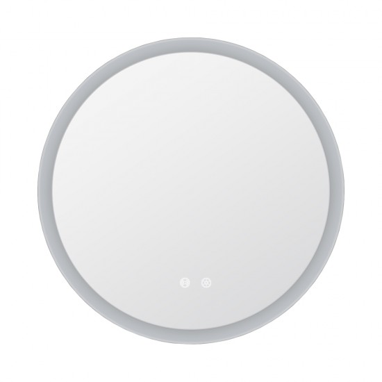 700mm Round LED Wall Mirror with Motion Sensor Auto On Dimister Touch Switch 3 Colours Lighting on 20mm Rim