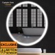 700mm Round LED Wall Mirror with Motion Sensor Auto On Dimister Touch Switch 3 Colours Lighting on 20mm Rim