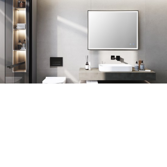 750x600x40mm Rectangle LED Mirror with Motion Sensor Auto On Demister Touch Sensor Switch Wall Mounted Horizontal or Vertically