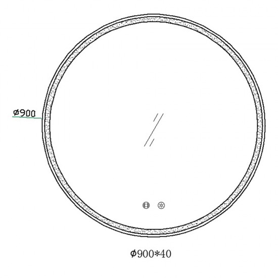 900x900x40mm Round Bathroom LED Mirror with Motion Sensor Auto On Demister Touch Sensor Switch Wall Mounted