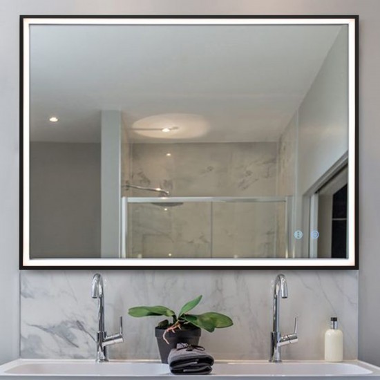 900x750x40mm Rectangle LED Mirror with Motion Sensor Auto On Demister Touch Sensor Switch Wall Mounted Horizontal or Vertically