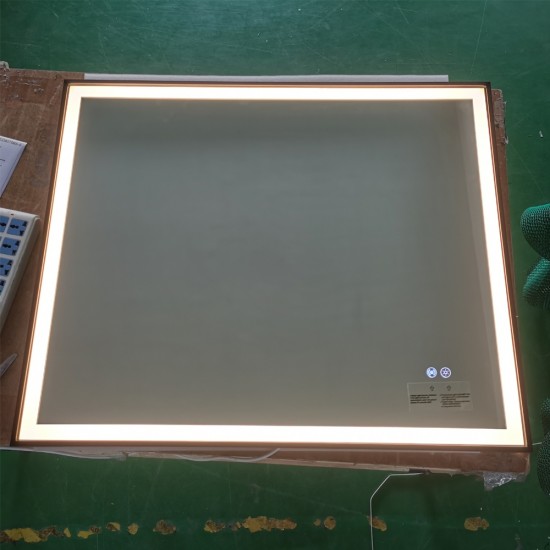 900x750x40mm Rectangle LED Mirror with Motion Sensor Auto On Demister Touch Sensor Switch Wall Mounted Horizontal or Vertically