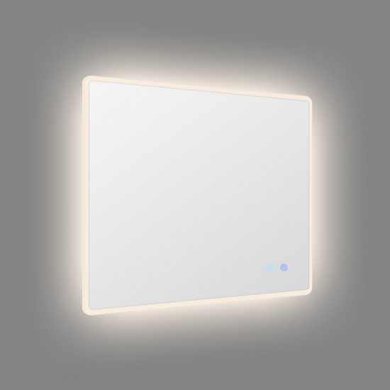 900x750mm Rectangle LED Mirror with Motion Sensor Auto On Demister 3 Colours Lighting on Rim Frameless