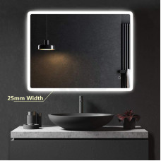 900x750mm Rectangle LED Mirror with Demister Touch Switch 3 Colours Li..