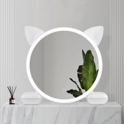 450mm Cat Ear Vanity Tabletop 3 Colors Light Strip Touch LED Mirror Makeup Mirror White 450mm Cat Ear Vanity Tabletop 3 Colors Light Strip Touch LED Mirror Makeup Mirror White
