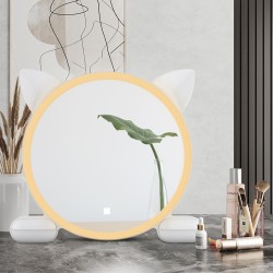 450mm Cat Ear Vanity Tabletop 3 Colors Light Strip Touch LED Mirror Makeup Mirror White 450mm Cat Ear Vanity Tabletop 3 Colors Light Strip Touch LED Mirror Makeup Mirror White
