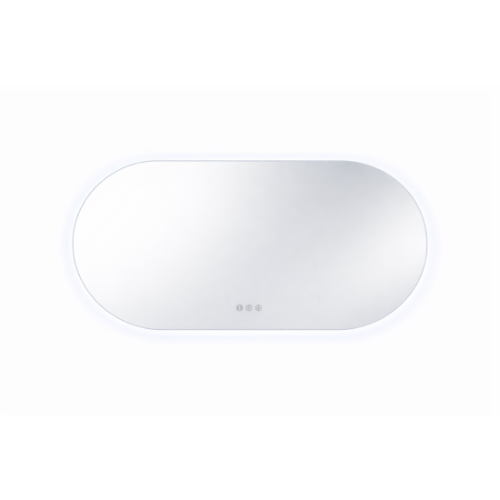 1500x750mm Backlit Led Mirror Oblong Racetrack Motion Sensor Demister Touch Sensor Switch