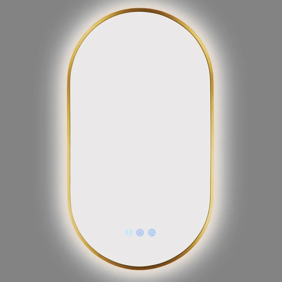 500x900mm Backlit Brushed Yellow Gold Frame Led Mirror Oblong Racetrack Motion Sensor Auto Switch 500x900mm Backlit Brushed Yellow Gold Frame Led Mirror Oblong Racetrack Motion Sensor Auto Switch