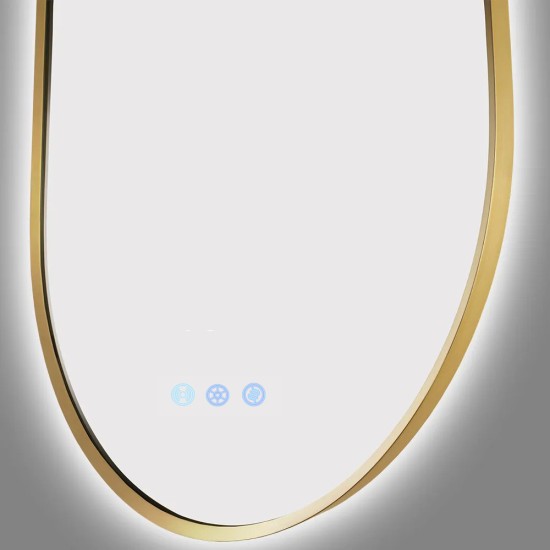 500x900mm Backlit Brushed Yellow Gold Frame Led Mirror Oblong Racetrack Motion Sensor Auto Switch 500x900mm Backlit Brushed Yellow Gold Frame Led Mirror Oblong Racetrack Motion Sensor Auto Switch