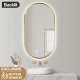 500x900mm Backlit Brushed Yellow Gold Frame Led Mirror Oblong Racetrack Motion Sensor Auto Switch 500x900mm Backlit Brushed Yellow Gold Frame Led Mirror Oblong Racetrack Motion Sensor Auto Switch