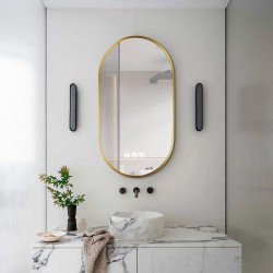 500x900mm Backlit Brushed Yellow Gold Frame Led Mirror Oblong Racetrack Motion Sensor Auto Switch 500x900mm Backlit Brushed Yellow Gold Frame Led Mirror Oblong Racetrack Motion Sensor Auto Switch