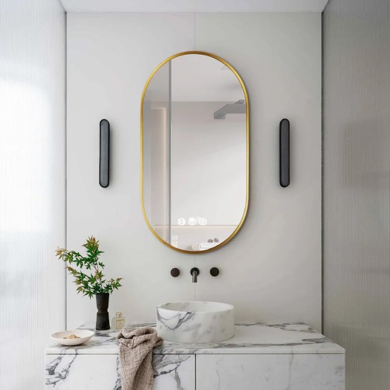 500x900mm Backlit Brushed Yellow Gold Frame Led Mirror Oblong Racetrack Motion Sensor Auto Switch 500x900mm Backlit Brushed Yellow Gold Frame Led Mirror Oblong Racetrack Motion Sensor Auto Switch