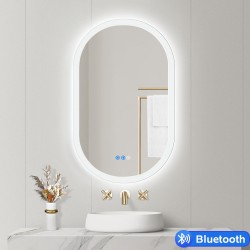 500x800mm Led Mirror Oblong Racetrack LED Wall Mirror with Bluetooth Speaker Dimister Touch Switch 3 Colours Lighting 500x800mm Led Mirror Oblong Racetrack LED Wall Mirror with Bluetooth Speaker Dimister Touch Switch 3 Colours Lighting