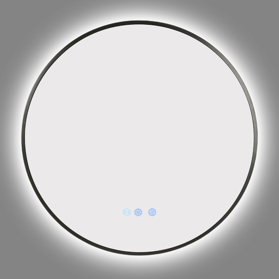 700mm Backlit Gunmetal Grey Frame Round LED Mirror with Motion Sensor Auto On 700mm Backlit Gunmetal Grey Frame Round LED Mirror with Motion Sensor Auto On