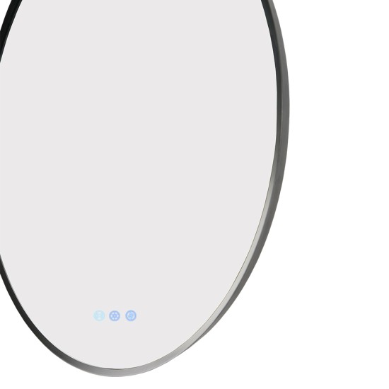 700mm Backlit Gunmetal Grey Frame Round LED Mirror with Motion Sensor Auto On 700mm Backlit Gunmetal Grey Frame Round LED Mirror with Motion Sensor Auto On