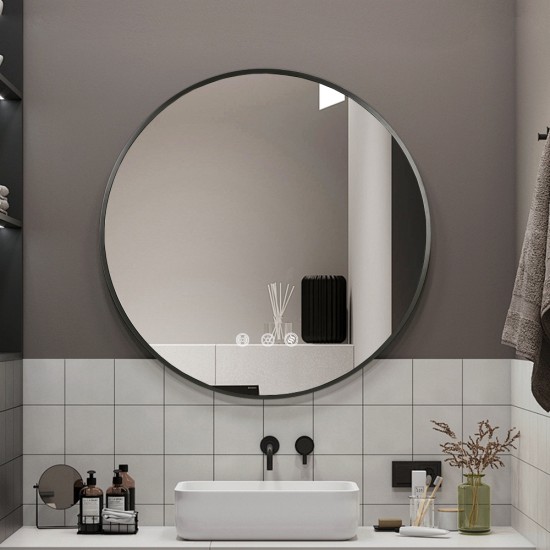 700mm Backlit Gunmetal Grey Frame Round LED Mirror with Motion Sensor Auto On 700mm Backlit Gunmetal Grey Frame Round LED Mirror with Motion Sensor Auto On