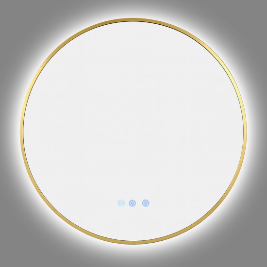 900mm Backlit Yellow Gold Frame Round LED Mirror with Motion Sensor Switch 900mm Backlit Yellow Gold Frame Round LED Mirror with Motion Sensor Switch