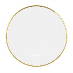 900mm Backlit Yellow Gold Frame Round LED Mirror with Motion Sensor Switch 900mm Backlit Yellow Gold Frame Round LED Mirror with Motion Sensor Switch