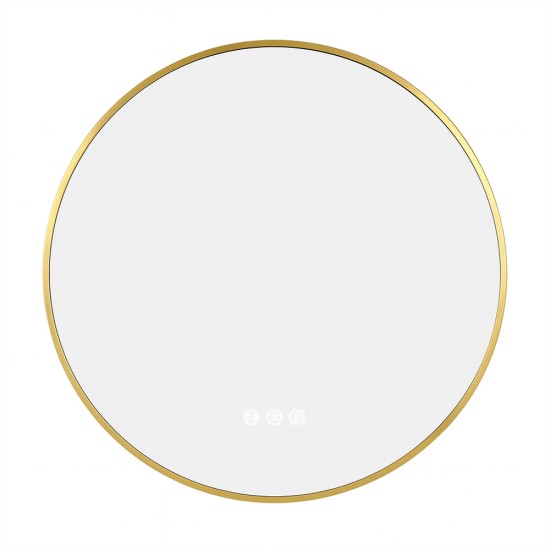 900mm Backlit Yellow Gold Frame Round LED Mirror with Motion Sensor Switch 900mm Backlit Yellow Gold Frame Round LED Mirror with Motion Sensor Switch