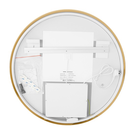 900mm Backlit Yellow Gold Frame Round LED Mirror with Motion Sensor Switch 900mm Backlit Yellow Gold Frame Round LED Mirror with Motion Sensor Switch