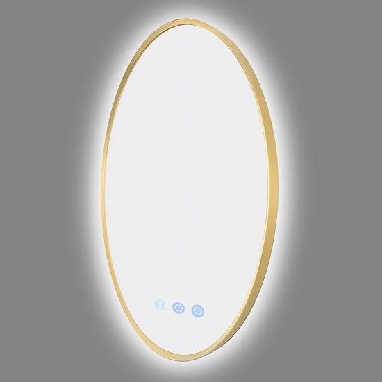 700mm Backlit Yellow Gold Frame Round LED Mirror with Motion Sensor Switch 700mm Backlit Yellow Gold Frame Round LED Mirror with Motion Sensor Switch