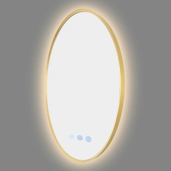700mm Backlit Yellow Gold Frame Round LED Mirror with Motion Sensor Switch 700mm Backlit Yellow Gold Frame Round LED Mirror with Motion Sensor Switch