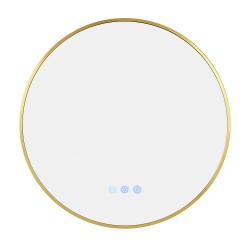 700mm Backlit Yellow Gold Frame Round LED Mirror with Motion Sensor Switch 700mm Backlit Yellow Gold Frame Round LED Mirror with Motion Sensor Switch