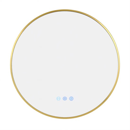 700mm Backlit Yellow Gold Frame Round LED Mirror with Motion Sensor Switch 700mm Backlit Yellow Gold Frame Round LED Mirror with Motion Sensor Switch