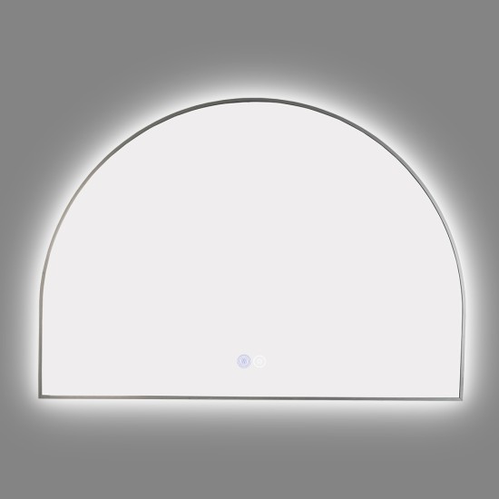 1200x850mm Backlit Gunmetal Grey Frame Arched LED Wall Mirror Demister Function 1200x850mm Backlit Gunmetal Grey Frame Arched LED Wall Mirror Demister Function