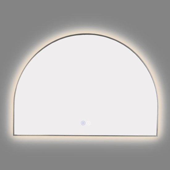 1200x850mm Backlit Gunmetal Grey Frame Arched LED Wall Mirror Demister Function 1200x850mm Backlit Gunmetal Grey Frame Arched LED Wall Mirror Demister Function