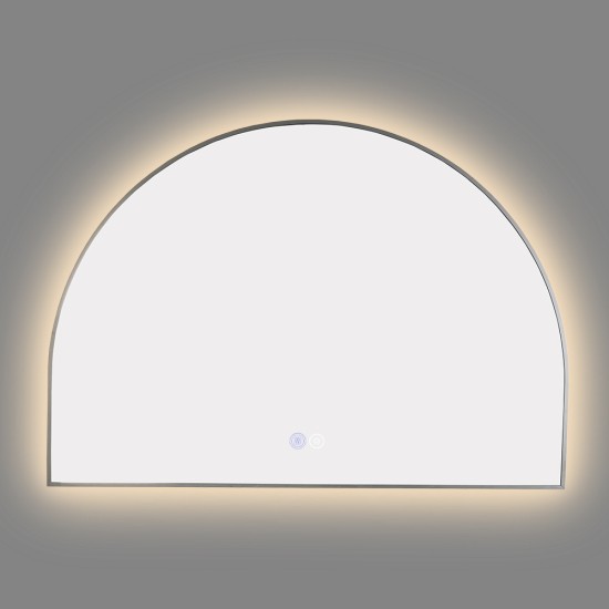 1200x850mm Backlit Gunmetal Grey Frame Arched LED Wall Mirror Demister Function 1200x850mm Backlit Gunmetal Grey Frame Arched LED Wall Mirror Demister Function
