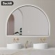 1200x850mm Backlit Gunmetal Grey Frame Arched LED Wall Mirror Demister Function 1200x850mm Backlit Gunmetal Grey Frame Arched LED Wall Mirror Demister Function