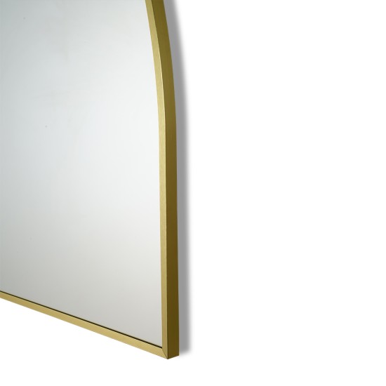 1200x850mm Backlit Brushed Yellow Gold Frame Arched LED Wall Mirror Demister 1200x850mm Backlit Brushed Yellow Gold Frame Arched LED Wall Mirror Demister