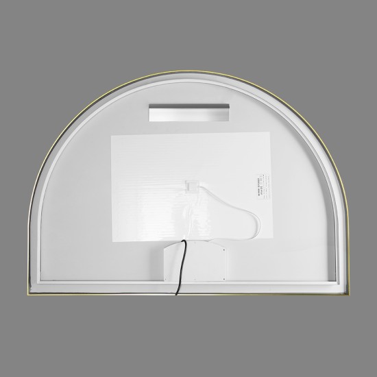 1200x850mm Backlit Brushed Yellow Gold Frame Arched LED Wall Mirror Demister 1200x850mm Backlit Brushed Yellow Gold Frame Arched LED Wall Mirror Demister