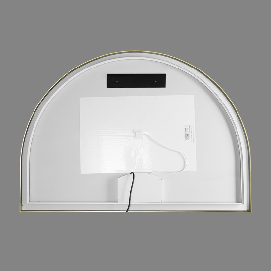 1200x850mm Backlit Brushed Yellow Gold Frame Arched LED Wall Mirror Demister 1200x850mm Backlit Brushed Yellow Gold Frame Arched LED Wall Mirror Demister