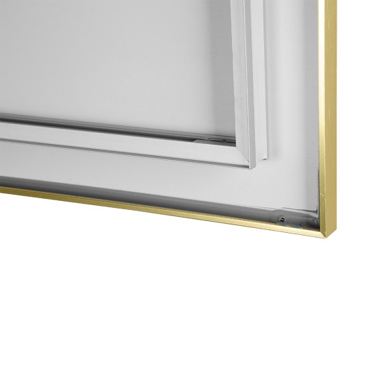 1200x850mm Backlit Brushed Yellow Gold Frame Arched LED Wall Mirror Demister 1200x850mm Backlit Brushed Yellow Gold Frame Arched LED Wall Mirror Demister