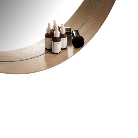 900mm Round Bathroom Vanity Decor MDF Frame Wall Mirror 2 Bracket Storage Shelf Half Moon Border 900mm Round Bathroom Vanity Decor MDF Frame Wall Mirror 2 Bracket Storage Shelf Half Moon Border